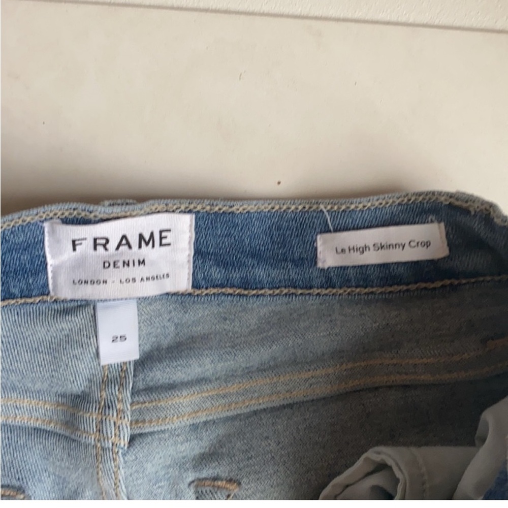 FRAME Denim Le High Skinny Crop Distressed‎ Jeans Size 25 - Picture 6 of 7